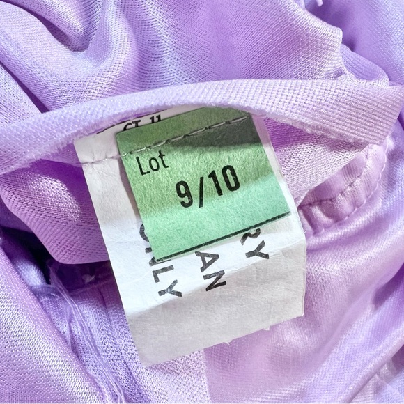 VINTAGE waterfall ruffle dress formal gown chiffon lavender 60s 70s mid century - Picture 11 of 15